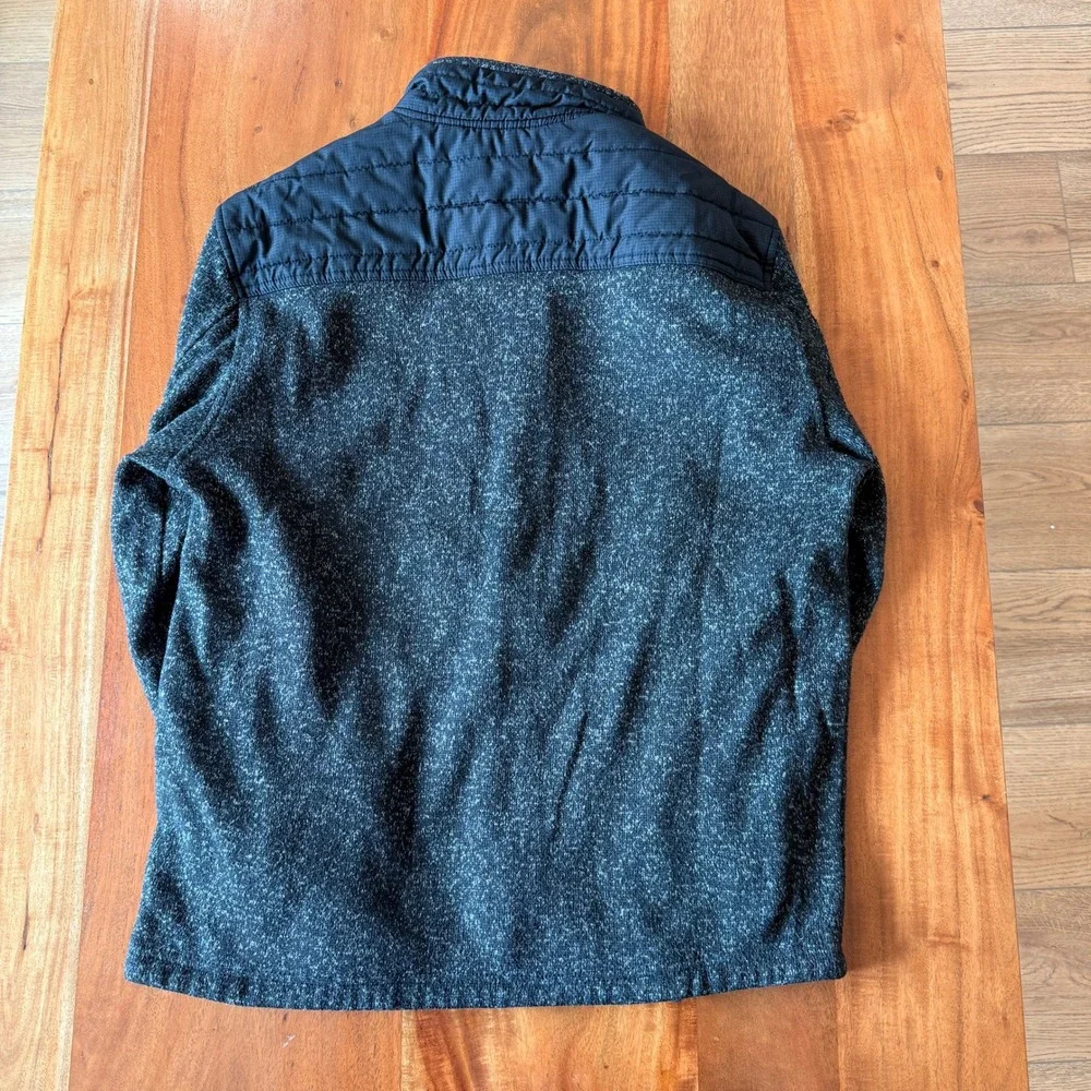 Free Country Men's Black Frore Sweater Knit Fleece Jacket Size M